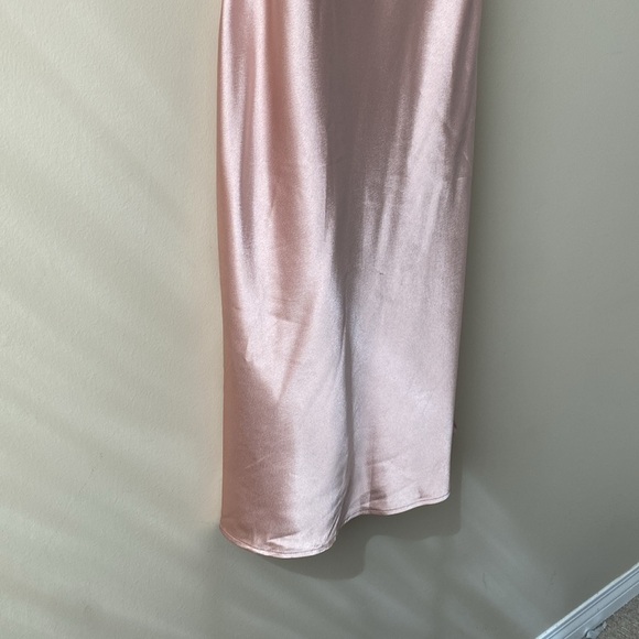 Birdy Grey Rose Gold Shiny Satin Lisa Midi Dress Bridesmaid Dress Size Small - Picture 8 of 11